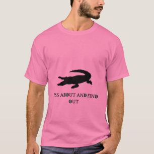Cute Happy Baby Alligator Cartoon Pink Graphic T-S T-Shirt