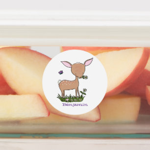 Cute happy baby deer cartoon illustration
