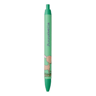 Cute happy baby deer cartoon illustration black ink pen