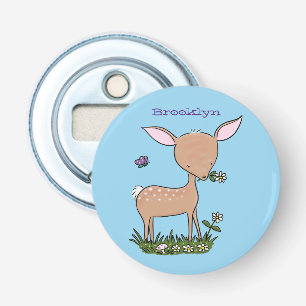 Cute happy baby deer cartoon illustration bottle opener