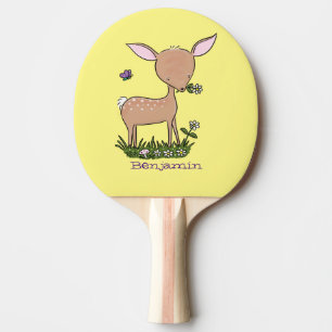 Cute happy baby deer cartoon illustration ping pong paddle