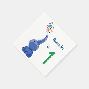 Cute happy baby elephants design napkin
