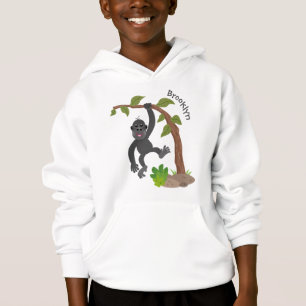 Cute happy baby gorilla cartoon illustration