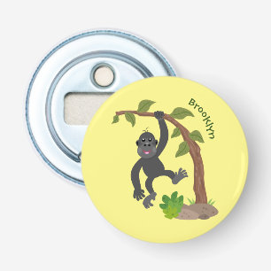 Cute happy baby gorilla cartoon illustration bottle opener