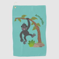 Cute happy baby gorilla cartoon illustration 