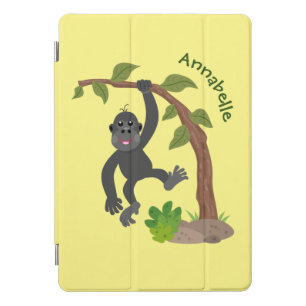 Cute happy baby gorilla cartoon illustration iPad pro cover