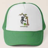 Cute happy baby gorilla cartoon illustration