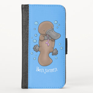 Cute happy baby platypus cartoon illustration case