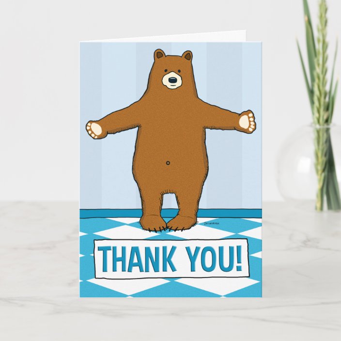 Cute Happy Bear Hug Thank You Card | Zazzle.co.uk