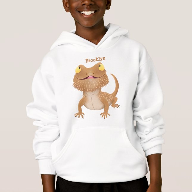Cute happy bearded dragon lizard cartoon  (Front)