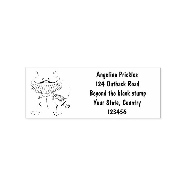 Cute happy bearded dragon lizard cartoon rubber stamp (Imprint)