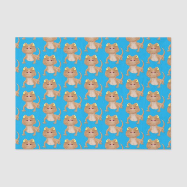 Cute happy bearded dragon lizard cartoon tissue paper (Front)