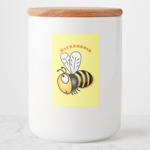 Cute happy bee cartoon illustration food label