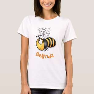 Cute happy bee cartoon illustration T-Shirt