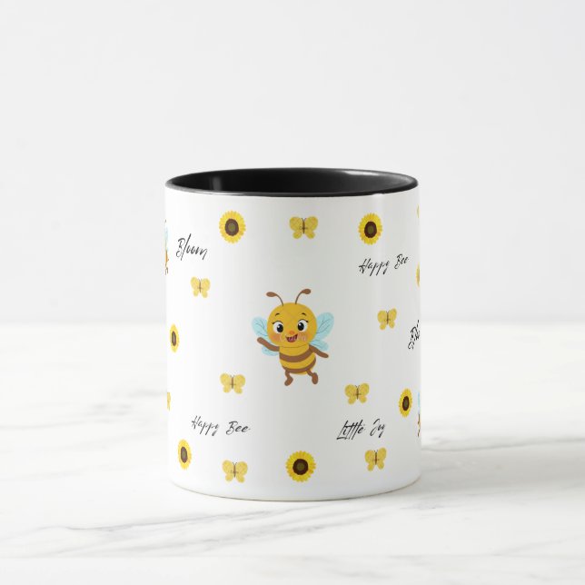 Cute Happy Bee Kids Mug (Center)