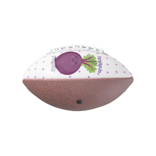 Cute happy beet root kitchen cartoon illustration american football (Rotated 270)