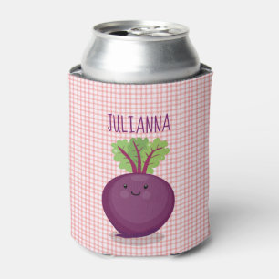 Cute happy beet root kitchen cartoon illustration can cooler