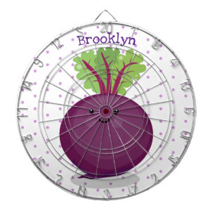 Cute happy beet root kitchen cartoon illustration dartboard