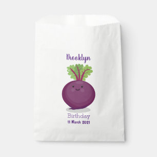 Cute happy beet root kitchen cartoon illustration favour bags