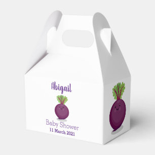 Cute happy beet root kitchen cartoon illustration favour box