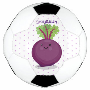 Cute happy beet root kitchen cartoon illustration football