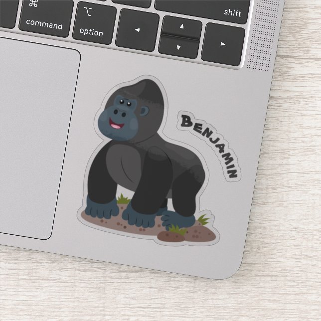 Cute happy big gorilla cartoon illustration (Detail)