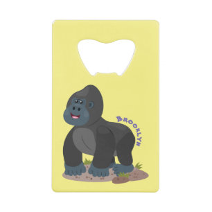 Cute happy big gorilla cartoon illustration