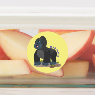 Cute happy big gorilla cartoon illustration