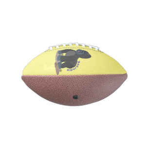 Cute happy big gorilla cartoon illustration american football