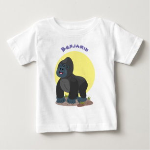 Cute happy big gorilla cartoon illustration baby T-Shirt