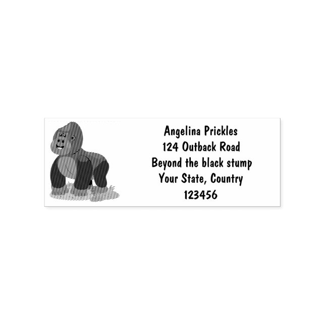 Cute happy big gorilla cartoon illustration  rubber stamp (Imprint)