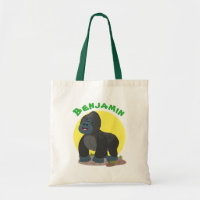 Cute happy big gorilla cartoon illustration