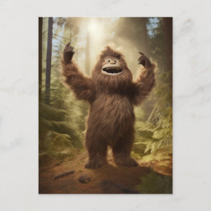Cute Happy Bigfoot Postcard