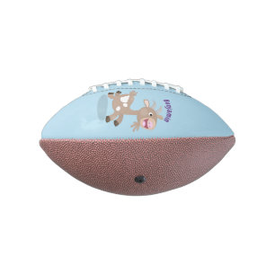 Cute happy billy goat cartoon american football