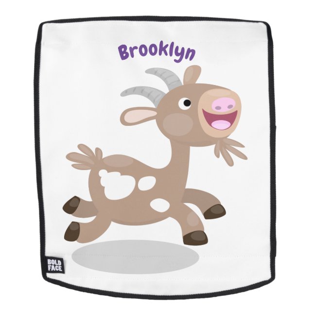 Cute happy billy goat cartoon backpack (Removable Face)