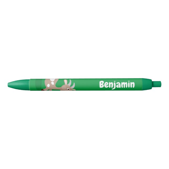 Cute happy billy goat cartoon black ink pen (Front)