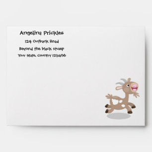 Cute happy billy goat cartoon envelope