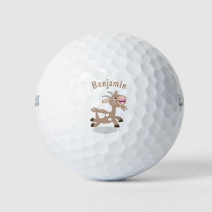Cute happy billy goat cartoon golf balls