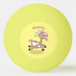 Cute happy billy goat cartoon ping pong ball