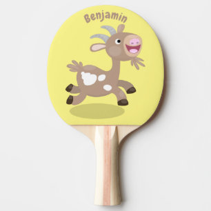 Cute happy billy goat cartoon ping pong paddle