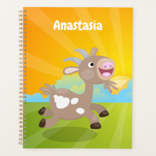 Cute happy billy goat cartoon planner