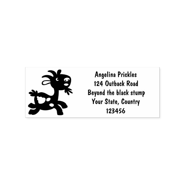 Cute happy billy goat cartoon  rubber stamp (Imprint)