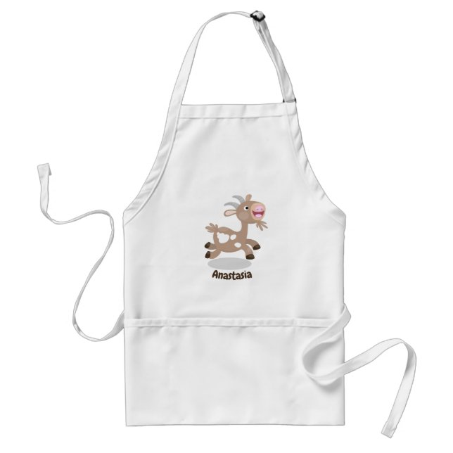 Cute happy billy goat cartoon standard apron (Front)