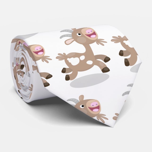 Cute happy billy goat cartoon tie (Rolled)