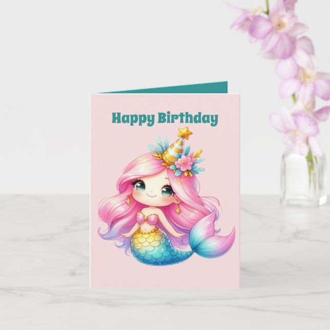 Cute Happy Birthday add message Card (Orchid)