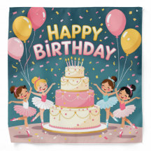 Cute Happy Birthday ballerina theme