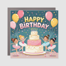 Cute Happy Birthday ballerina theme