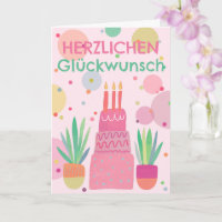 Cute Happy Birthday Cake Pink Colorful