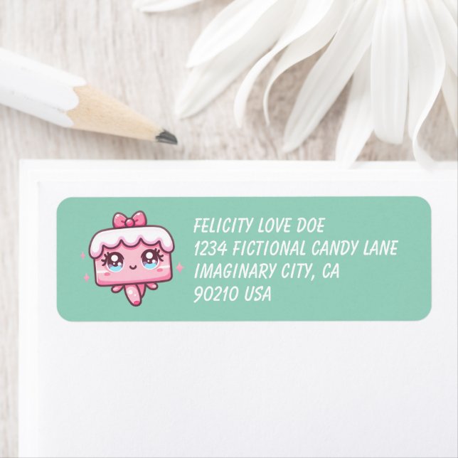 Cute Happy Birthday Cake Return Labels (Insitu)