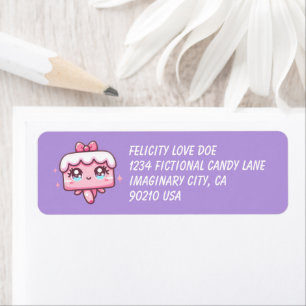 Cute Happy Birthday Cake Return Labels